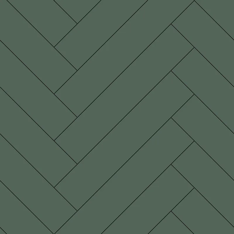 Markenware Dunkelgrüne Vliestapete mit Parkettmuster 139222, Art Deco, Esta