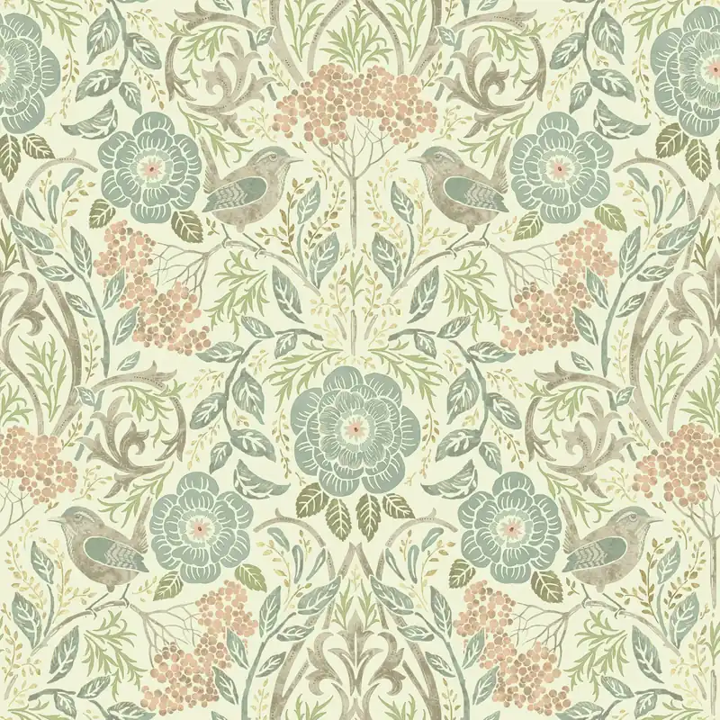 Top-Preis Vliestapete mit Pflanzen und Vögeln, 139323, Vintage Flowers, Esta Home