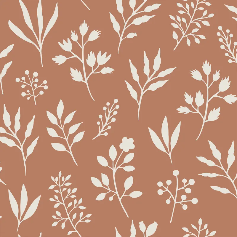 Braune Vliestapete mit Blättern, Zweigen, 139319, Vintage Flowers, Esta Home Aktuell