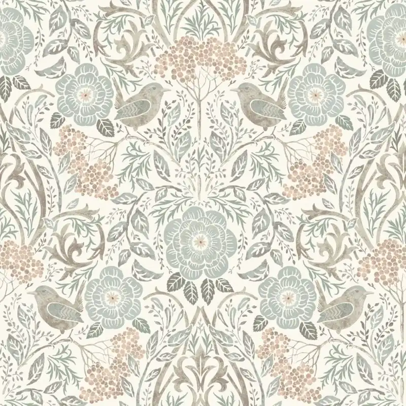 Vliestapete mit Pflanzen und Vögeln, 139294, Vintage Flowers, Esta Home Highlight