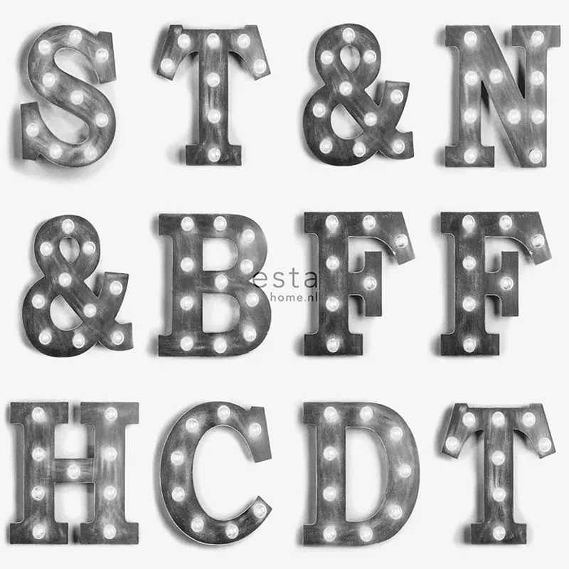 Non-woven wallpaper 138849, Letters, Neons, FAB, Esta Top-Preis