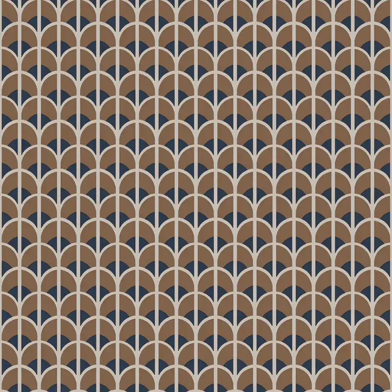 Braunblaue Tapete mit geometrischem Muster, 28869, Thema, Cristiana Masi by Parato Nur Heute