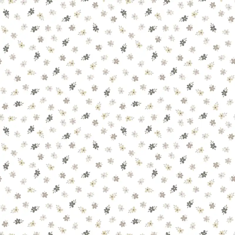 Schnäppchen Graue und beige Kinder-Blumentapete, 14842, Happy, Parato