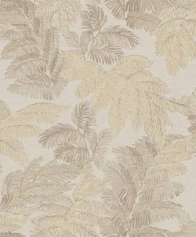 Braun-beige Tapete mit Blättern, 28813, Thema, Cristiana Masi by Parato Highlight