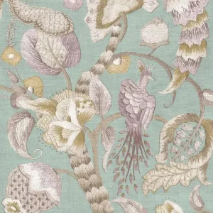 Tapete, grau, grün, blühende Zweige, Vögel, 5800, Jaipur, Parato by Cristiana Masi Solange Der Vorrat Reicht