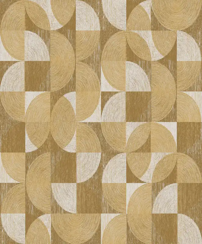 Braun-beige geometrische Tapete, SPI002, Spirit of Nature, Khroma by Masureel Preisreduziert