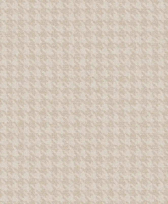Beigefarbene Tapete, Stoffimitat, Hahnspurenmuster, ILA501, Aquila, Khroma by Masureel Heißes Angebot