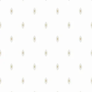 Echt Weiße und goldene Tapete, OTH301, Othello, Zoom by Masureel