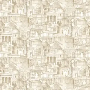 Beige Fototapete, Historische Häuser, DG3ROM102, Wall Designs III, Khroma by Masureel Neue Ware