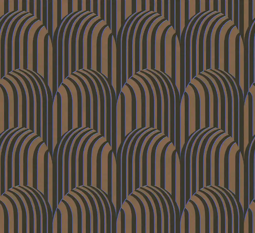 3D geometrická Vliestapete, braun-schwarz, ROC304, Rock, Masureel Schnäppchen