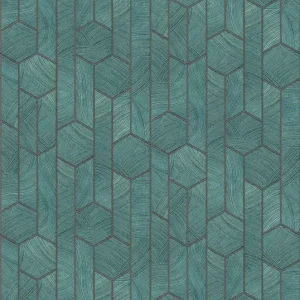 Aktuell Grüne Tapete mit geometrischem Muster, SUM104, Summer, Khroma by Masureel