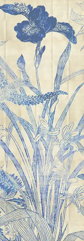 Ausverkauf Blaue Fototapete, Blumen, Blätter, DG3LEI1033, Wall Designs III, Khroma by Masureel