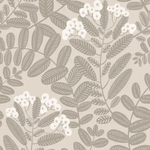 Blaue Vliestapete, braune Blätter, YSA002, Mysa, Khroma by Masuree Heißes Angebot
