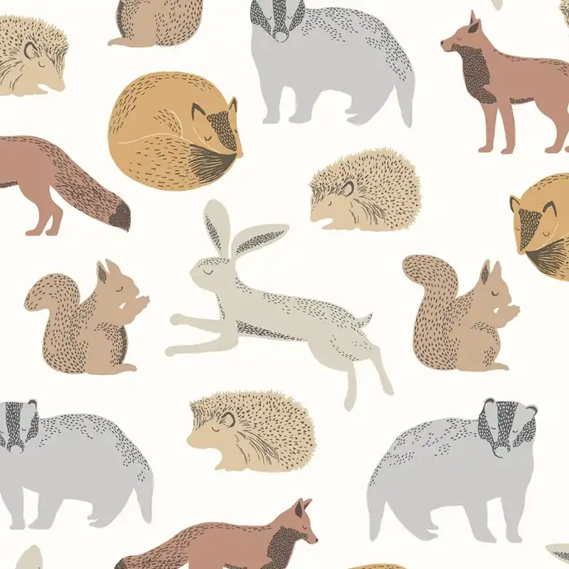 Aktuell Children‘s non-woven wallpaper Forest animals, 399050, Mini Me, Eijffinger