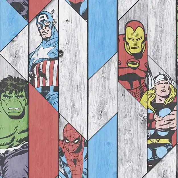 Top-Preis Comic-Tapete, Papiertapete, 102435, Marvel Wood Panel, Kids@Home 6, Graham & Brown