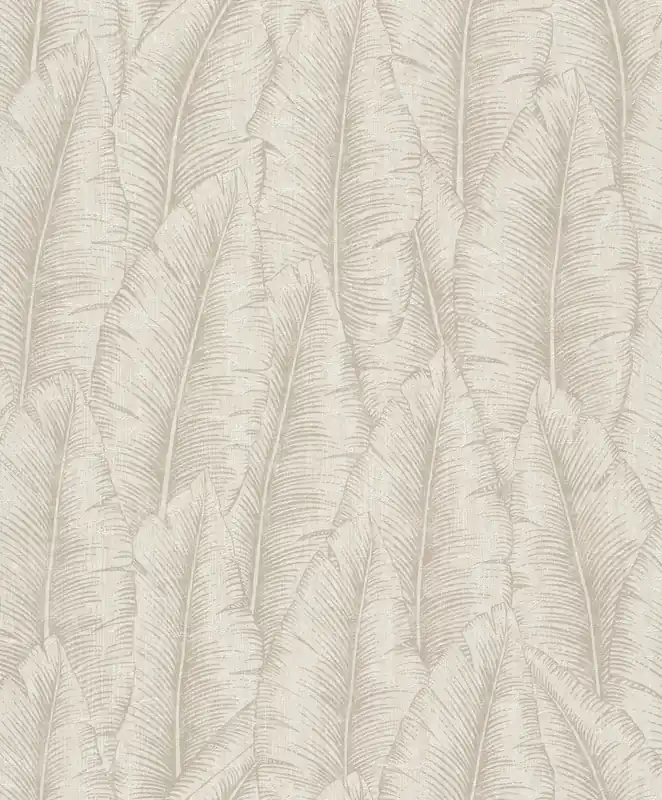 Nur Für Kurze Zeit Weiße und cremefarbene Tapete mit Blättern, CU3201, Cumaru, Grandeco