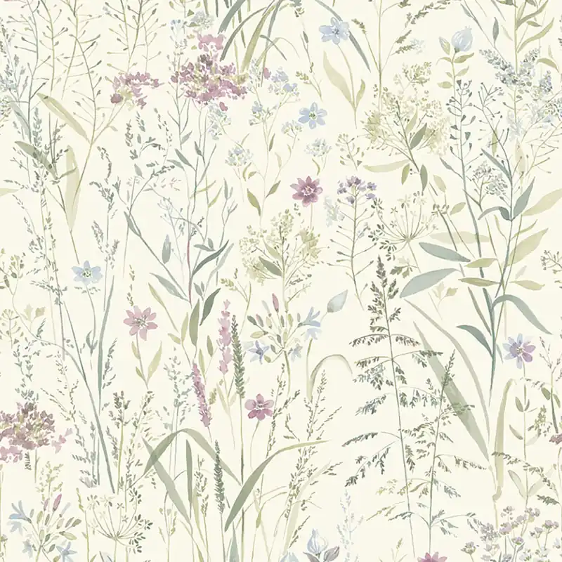 Must-Have Cremefarbene Vliestapete, Wiesenblumen und Gräser, UR3310, Universe 4, Grandeco