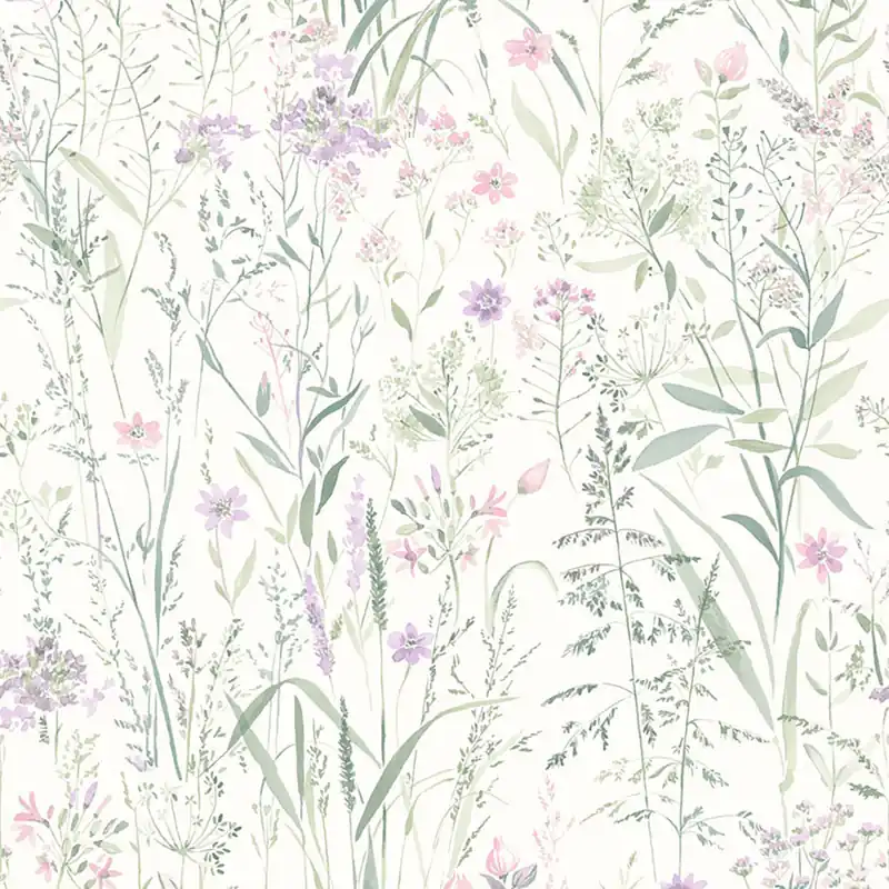 Weiße Vliestapete, Wiesenblumen und Gräser, UR3319, Universe 4, Grandeco Neue Kollektion