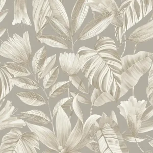 Jetzt Bestellen Graue Vliestapete mit Blumen und Blättern, BZ3103, Belize, Grandeco