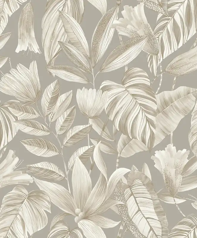 Jetzt Bestellen Graue Vliestapete mit Blumen und Blättern, BZ3103, Belize, Grandeco