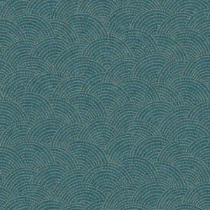 Echt Blau-goldene geometrische Vliestapete BZ3304, Belize, Grandeco