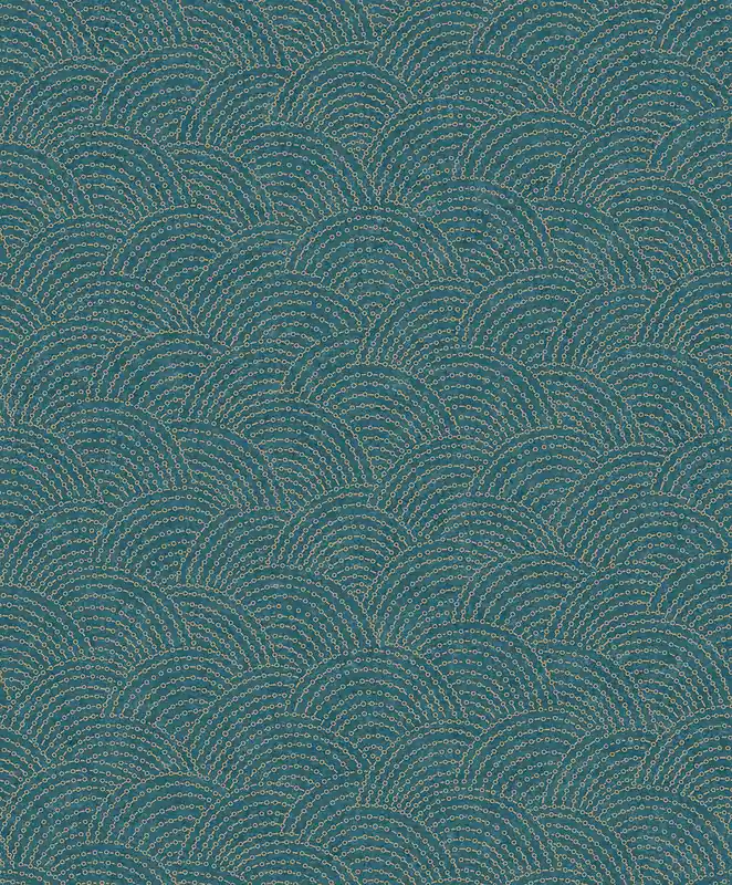 Echt Blau-goldene geometrische Vliestapete BZ3304, Belize, Grandeco