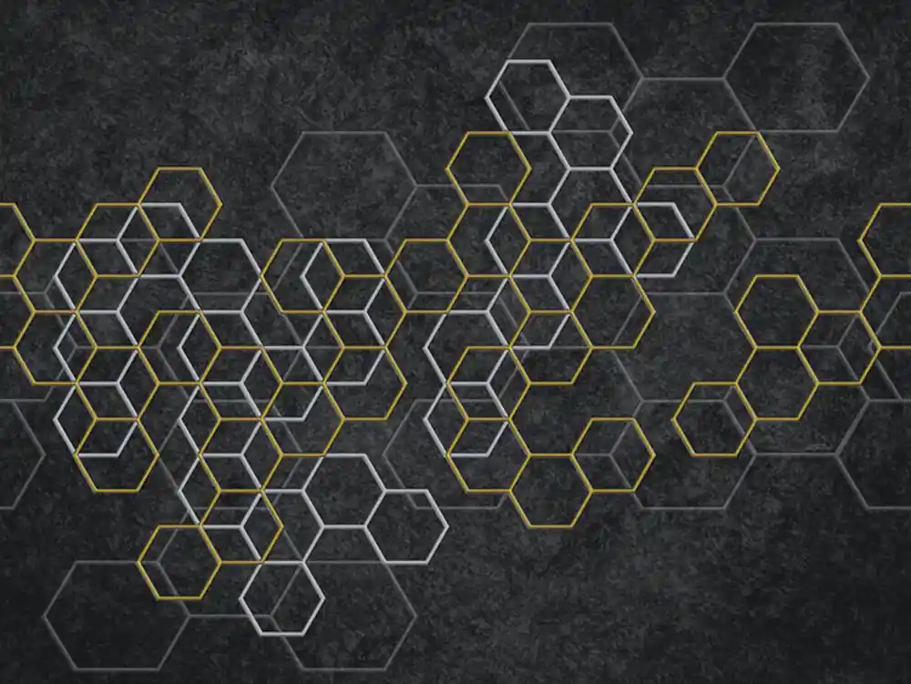Luxury geometric wall mural with hexagons Z90070, 330 x 300 cm, Automobili Lamborghini 2, Zambaiti Parati Garantierte Lieferung