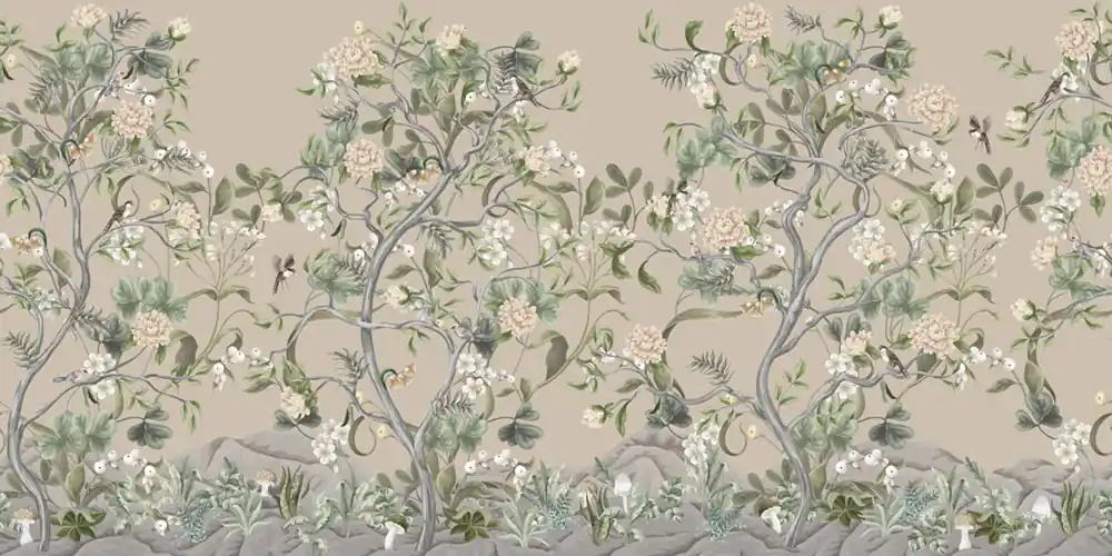 Schneller Versand Luxus-Fototapete Landschaft mit Blumen, Z34978, Elie Saab 2