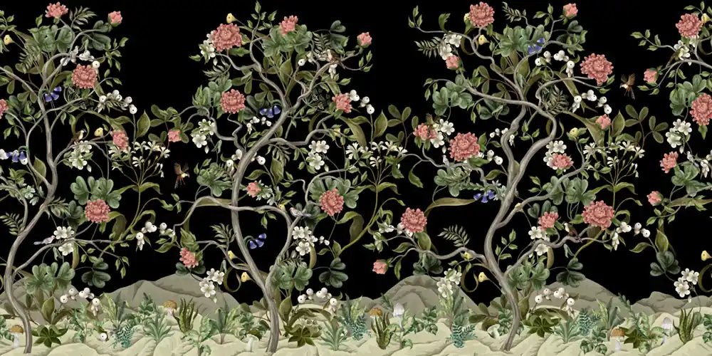 Neu Im Sortiment Luxus-Fototapete Landschaft mit Blumen, Z34981, Elie Saab 2