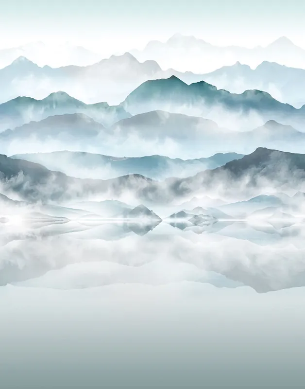 Billig Fototapete, Grau-Blau, Berglandschaft, 96465, Naomi, Novamur
