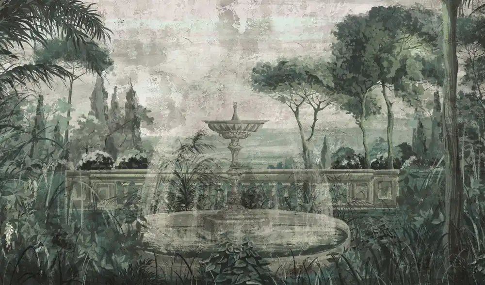 Sofort Bestellen Luxus Fototapete, Brunnen im Garten, Z77574, Savana, Zambaiti Parati