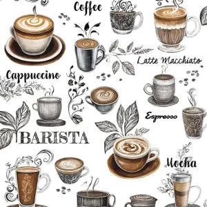 Super-Preis Tapete, Weiß, Kaffee, 89043, Naomi, Novamur