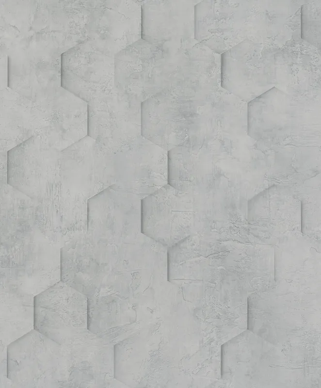 Geometrische Tapete, Grau, Hexagone, 34160, Loft Superior, Marburg Letzte Chance