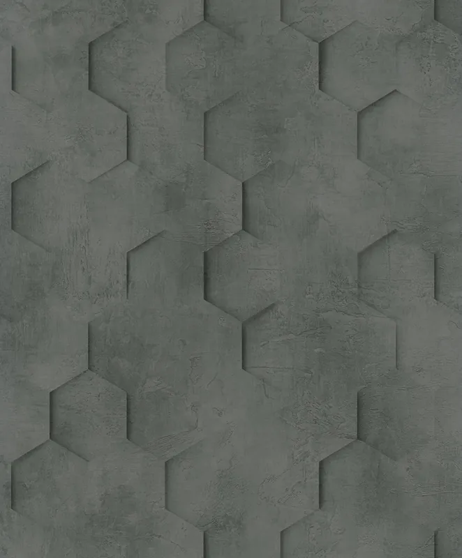 Solange Der Vorrat Reicht Geometrische Tapete, Schwarz, Hexagone, 34161, Loft Superior, Marburg
