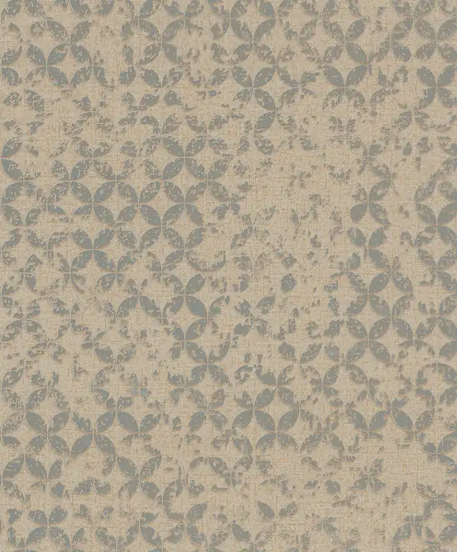 Tapete, beige-silber, geometrisches Vintage-Muster, 35120, City Romance, Marburg Geprüft