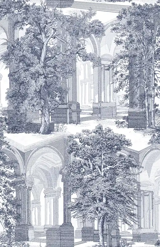 Preis Gesenkt Tapete, blau, Bäume, Arkaden, 129093, Arboretum, Graham Brown Premium