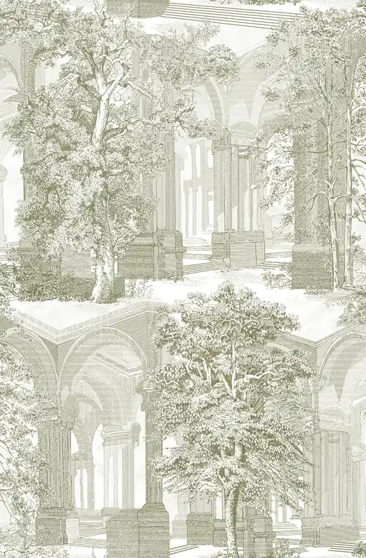 Preiswert Tapete, grün, Bäume, Arkaden, 129094, Arboretum, Graham Brown Premium