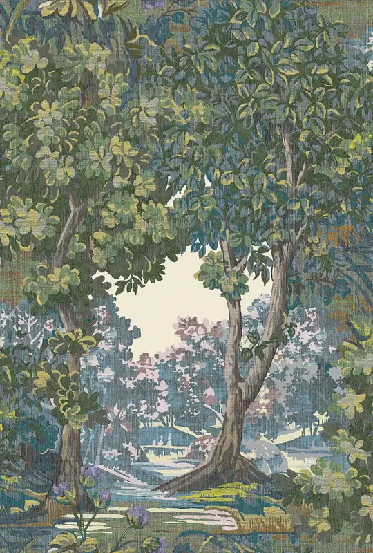 Tapete, blau-grün, Bäume, 127901, Arboretum, Graham Brown Premium Neue Kollektion