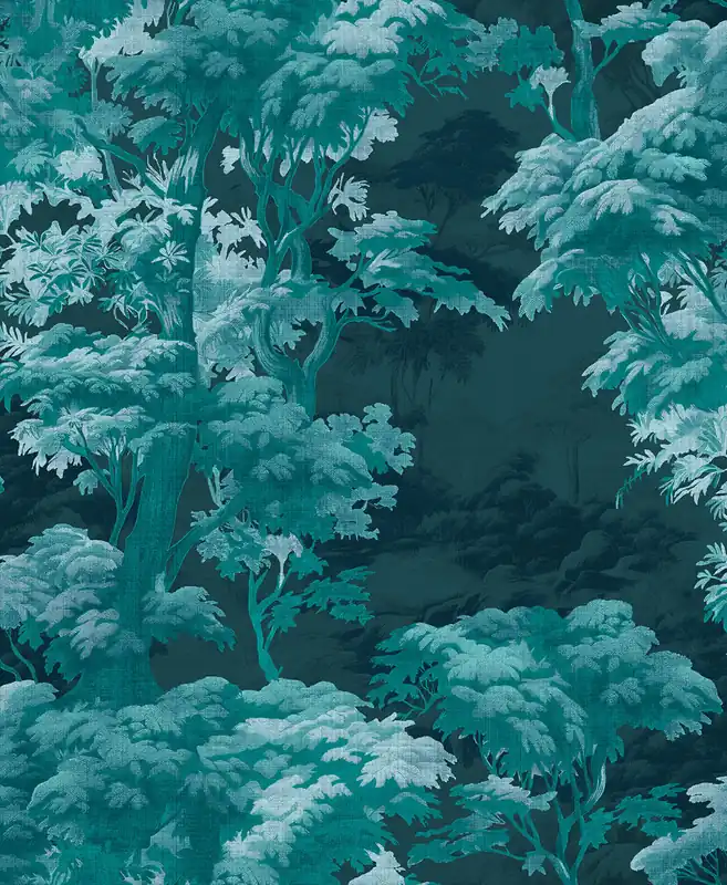 Tapete, blau-grün, Wald, Bäume, 127936, Arboretum, Graham Brown Premium Rabatt