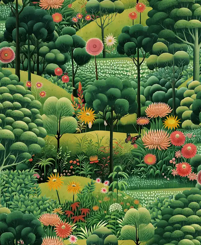 Bestseller Tapete, grün, Landschaft, Blumen, Bäume, 127924, Arboretum, Graham Brown Premium