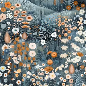 Sonderangebot Tapete, türkis, blühende Wiese, 127927, Arboretum, Graham Brown Premium