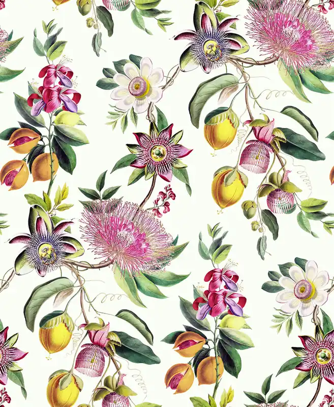 Tapete, weiß, Blumen, Passionsblume, 127919, Arboretum, Graham Brown Premium Direktkauf
