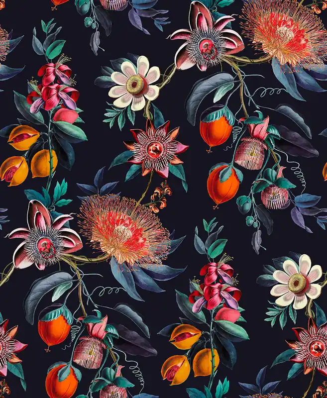 Tapete, blau, Blumen, Passionsblume, 127917, Arboretum, Graham Brown Premium Neuheit