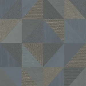 Geometrische Tapete, blau-braun, 32417, Vitalis, Parato by Cristiana Masi Geprüft