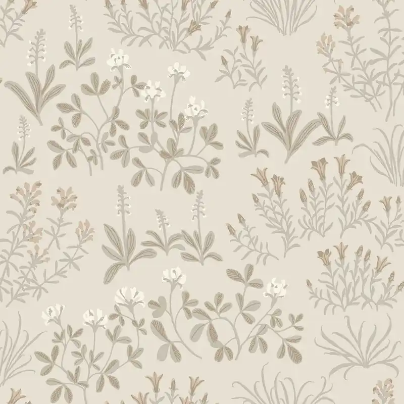 Neu Tapete, beige-grau, Blumen, 5805, Nordic Folk, Borastapeter