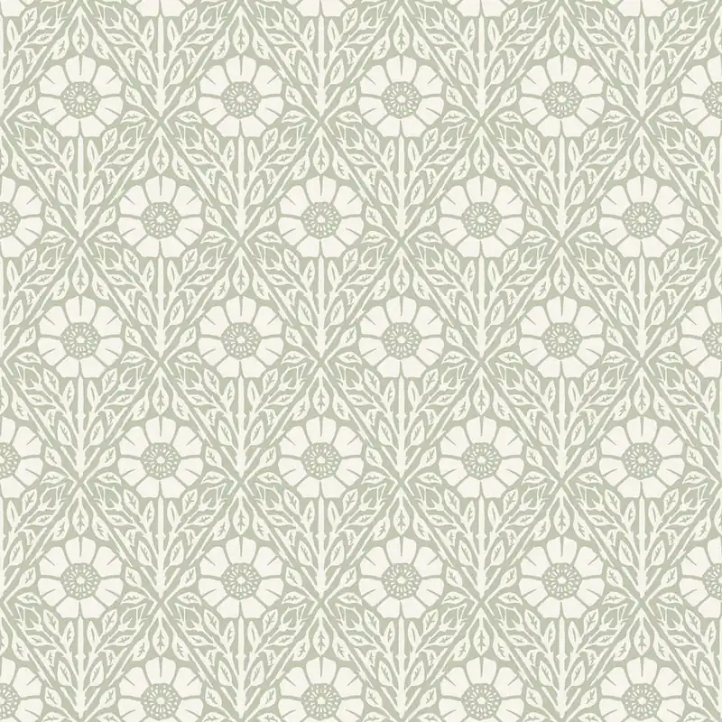 Schneller Versand Tapete, grün-weiß, Blumen, 5811, Nordic Folk, Borastapeter
