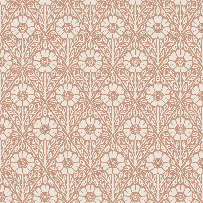 Tapete, braun-rot, Blumen, 5812, Nordic Folk, Borastapeter Preisreduziert