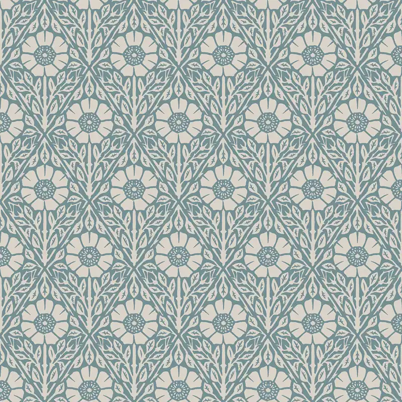 Neue Kollektion Tapete, blau, Blumen, 5813, Nordic Folk, Borastapeter