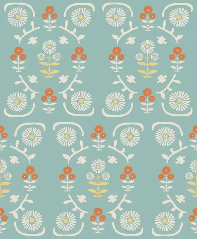 Jetzt Bestellen Tapete, blau, Blumen, 5821, Nordic Folk, Borastapeter