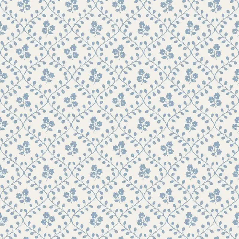 Neue Ware Tapete, weiß-blau, Blumen, 5822, Nordic Folk, Borastapeter